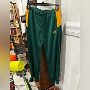 Adidas ClimaCool Green and Yellow Sweatpants, size Medium